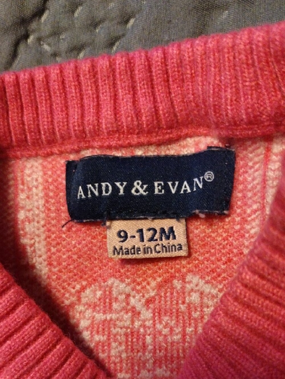 Andy & Evan Kids Pink Sweater with Cream Heart Pattern - Picture 2 of 7